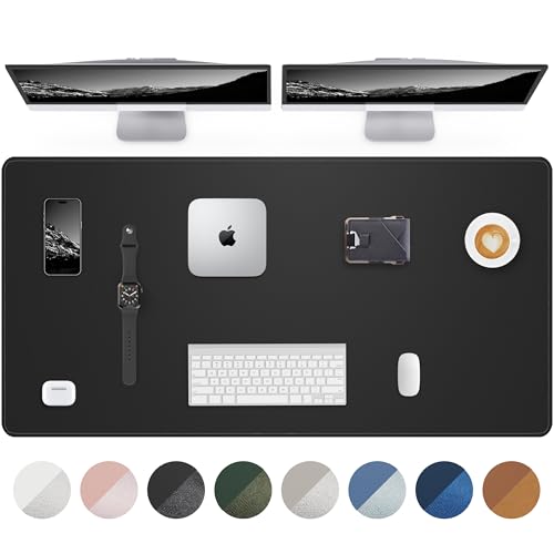 AFIING Extra Large Desk Mat - 63"x 17" Non-Slip Office Desk Pad, Oversized Mouse Pad for Home & Work, Waterproof Desk Protector for Keyboard & Mouse (Black) - color: Black, size: 63" x 17"