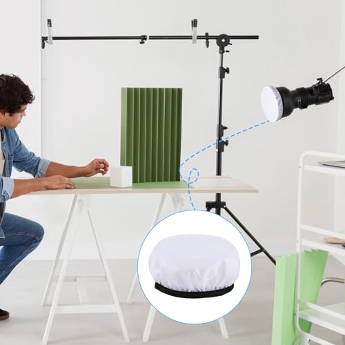 7"/18cm Light Diffuser, 4 PCS Diffuser Lamp Sock Soft Cover Soft White Diffusers Standard Cloth Diffusers Light Sock Softens the Light-Output, Lampshade Reflector Great for Studio Strobe Reflectors