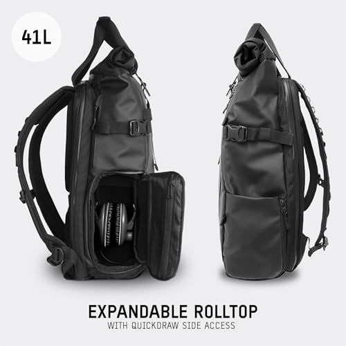 WANDRD PRVKE 41L Photography Bundle: Weather-Resistant Travel & Camera Backpack with Laptop Sleeve, Quick Side Access, Clamshell Opening – Ideal Photography & Travel Bag (Black) - color: Black, size: PRVKE 41L, style: Photography Bundle
