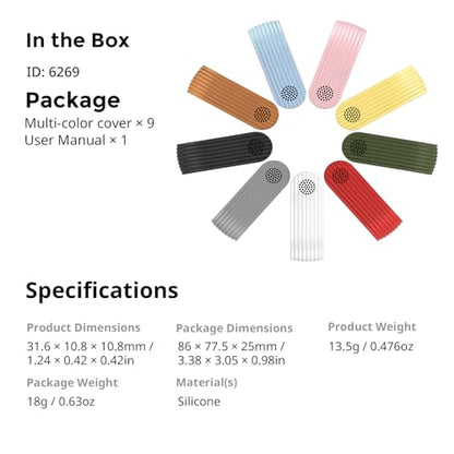 SMALLRIG 9PCS Silicone Case Kit S70 Wireless Microphone Transmitter (ID: 5714/5715 / 5716/5717 / 5718/5719), 9 Color Protective Covers, S70 Mic Accessories, Snap-On Installation