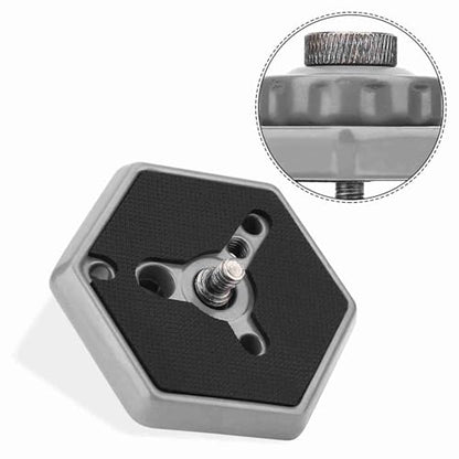 Tbest Hexagon Quick Release Plate for Tripod Camera, bogen Quick Release,Quick Release Plate,Hexagonal Quick Release Plates 3049 1 4 Screw for 030?14 RC0 3063 Photo Studio Acces