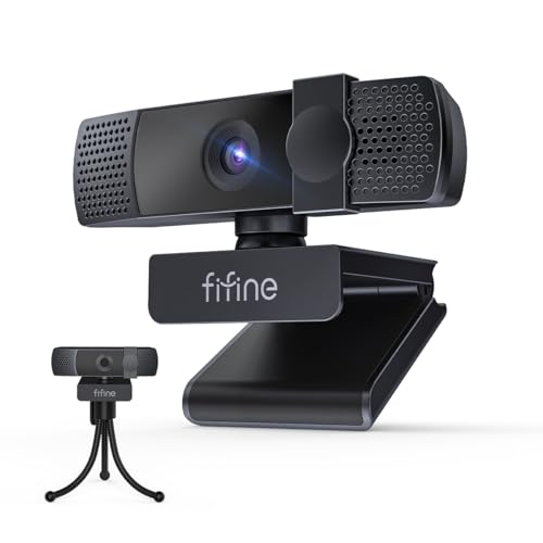 FIFINE K438 4K Resolution Webcam with Microphone | 4k Reseolution, Auto-Focus, USB Computer Camera, Built in Noise Reduction Mic, Privacy Cover, 6P Lens, 76.3° FOV, Plug & Play