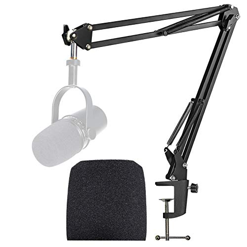 MV7 MV7X MV7+ Boom Arm - Mic Arm with Foam Cover Windscreen Compatible with Shure MV7 and Shure MV7X and Shure MV7+ Microphone with Pop Filter by YOUSHARES - color: Shure MV7 Arm