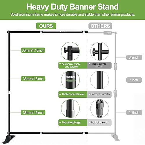 FUDESY 10x10 ft Backdrop Banner Stand, Heavy Duty Adjustable Background Kit With Carrying Bag, Step and Repeat Photography Frame for Trade Show Display Photo Booth Parties - size: 10x10ft