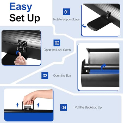 Blue Screen, Collapsible Chromakey Backdrop Retractable Photo Background | 74 x 76in Portable Chroma Key Panel, Wrinkle Resistant, Pull Up, Video Conference, Live Game, Streaming, Photographic Studio - color: Blue, size: 74 x 76in