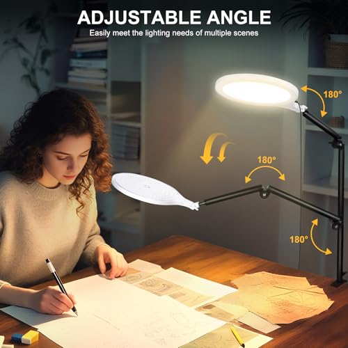 Ring Light for Streaming, 10'' Full Screen LED Ring Light for Desk with 360° Adjustable Arm, Video Conference Lighting for Zoom Meetings, Live Streaming, Podcast, Content Creator, TikTok, YouTube - size: 10" ring light