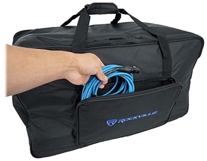 Rockville TB12 v2 Rugged Speaker Bag Carry Case Fits Yamaha DXR12 and QSC K12.2 12" Speakers and other Similar Sized PA Systems | Stand Holder Pocket, Interior Straps, Water Resistant, Dual YKK Zippers, Thick Foam Padding, Dual Handles - style: 12 - Inche
