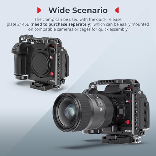 SmallRig Quick Release Mount Plate for Arca-Type, Baseplate Clamp with 1/4''-20 Threaded, 3/8''-16 Threaded and Lever - 2143B - style: Baseplate Clamp
