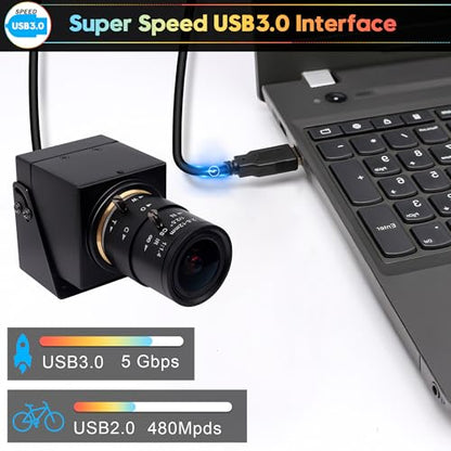 SVPRO 4K 60fps Streaming Camera with 4X Optical Zoom & Manual Focus, HDMI/USB 3.0 Webcam for PC/Mac - Live Broadcast/OBS/Monitoring, 2.8-12mm CS Mount Lens - color: Camera with 2.8-12mm Lens