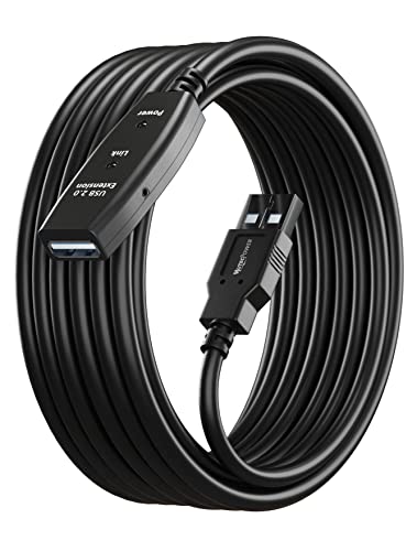 MutecPower 32 Feet Active USB Extension Cable 2.0 Male to Female with A Extension chipset Signal Booster - Active Extension/Repeater Cord 10 Meters / 32 Feet - color: USB 2.0, size: 32 FT