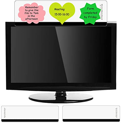 Zonon 2 Pieces Monitor Memo Board, Memo Boards for Computers Transparent Acrylic Monitor Side Panel Office Desk Accessories Desktop Computer Sticky Note Holder for Office Home Work Desk