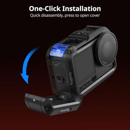 SMALLRIG Action 6 Cage for DJI Osmo Action 6 with Expansion Interfaces, Cold Shoe, 1/4"-20 Threaded Hole, Quick Release, Aluminum Action Camera Cage for DJI Action 6, Protective Frame Cage - 5888 - style: Basic Cage