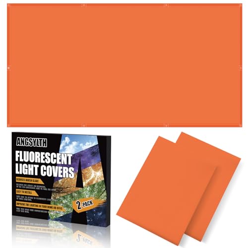 ANGSYLTH 2 Pcs Fluorescent Light Covers - 4 x 2 Feet Covers for Ceiling Lights, Magnetic Light Filters for Classroom, Office, Hospitals, Home (Amber) - color: Amber