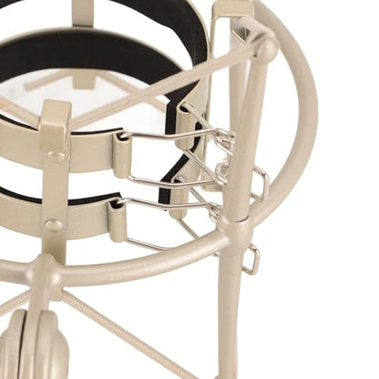 Tangxi 60MM Microphones Shock Mount, Gold, High Isolation, Anti Vibration, Spider Shockmount Stand for Microphones up to 60MM Diameter - color: Gold