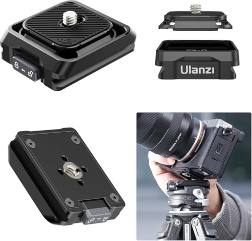 ULANZI UKA02 Quick Release Plate with 1/4" Screw, Camera Tripod Mount Adapter Compatible with UKA01, UKA03/Arca Swiss (Only Top Plate) - size: Top plate