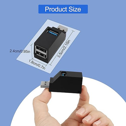 3 Ports USB Hub,USB Male to Female Expansion Adapter 2 Pcs 90 Degree Splitter 1 USB 3.0 and 2 USB 2.0 Port Portable Powered Data for Connecting Mobile Hard Disk, U Disk, Camera, Mouse,etc