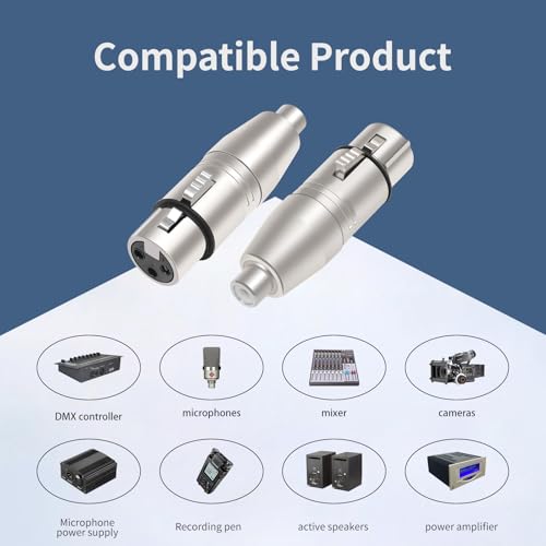 2-Pack XLR Female to RCA Female Adapter Kit - color: XLR F TO RCA F