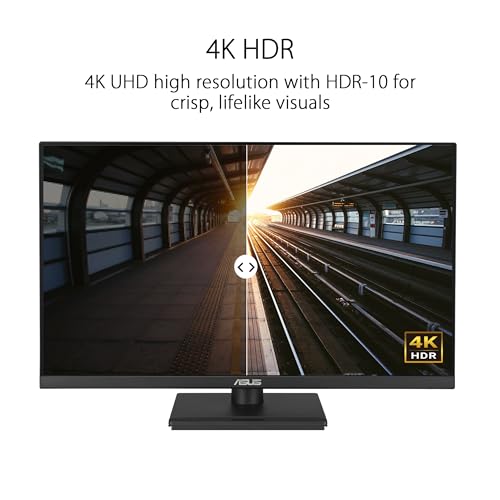 ASUS 27” 4K Business Monitor (VA27UCPS) - UHD (3840 x 2160), IPS, 99% sRGB, HDR-10, USB-C PD65W, USB Hub, Speakers, Eye Care, Ergonomic, VESA Wall Mountable, Green Sustainability, 3 yr Warranty - style: 27" 4K USB-C