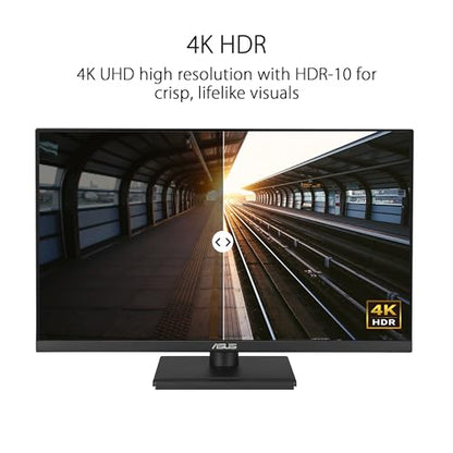 ASUS 27” 4K Business Monitor (VA27UCPS) - UHD (3840 x 2160), IPS, 99% sRGB, HDR-10, USB-C PD65W, USB Hub, Speakers, Eye Care, Ergonomic, VESA Wall Mountable, Green Sustainability, 3 yr Warranty - style: 27" 4K USB-C