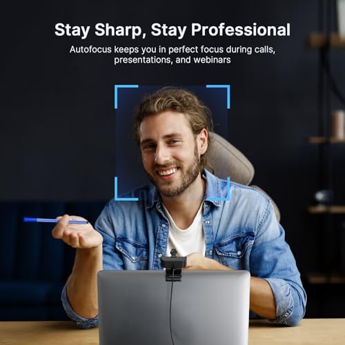 NexiGo 4K Business Webcam Kit, N60 Pro UHD Web Cam with Autofocus, 1080p 60 fps, Noise-Canceling Mics, Video Conference Light, Flexible Tripod Stand, for Switch 2/Zoom/Teams/Google Meet