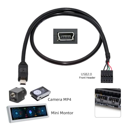 chenyang USB 2.0 9Pin 10Pin Motherboard Header to Mini USB 5Pin Data Cable 0.5M - style: Mini USB