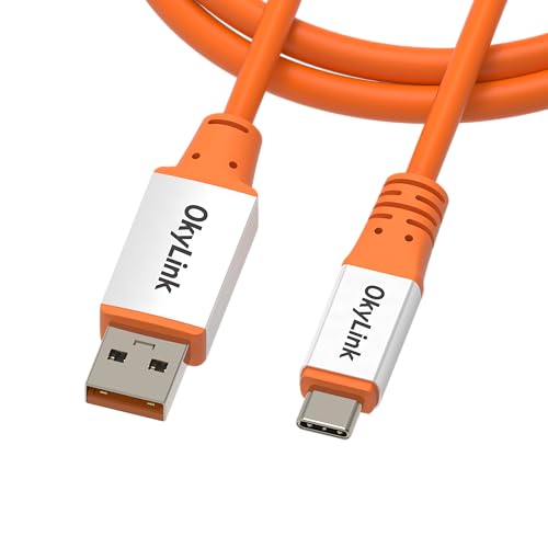 OkyLink USB 3.2 Gen 2 Type A to C Cable Male to Male 10Gbps, 3ft | 1m Orange Cable, for Webcam, Laptop, USB-C Hub, Phone & High-Speed 10Gbps Connection - color: USB3.2(10Gbps), size: 3ft (1m)
