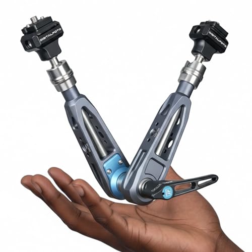 DF DIGITALFOTO 11" Magic Arm with F22 Quick Release, Elegant Strength Magic Arm with 1/4" 3/8" Thread Screw 360° Ball Heads for Monitor,Flash,Light,Camera Cage,Max Load Capacity 5kg (Starship Gray) - color: Starship Gray