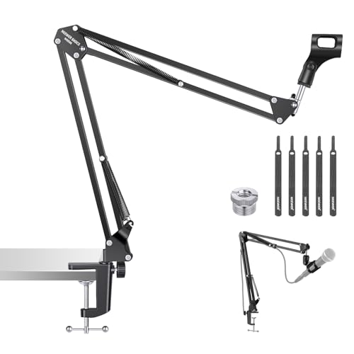 NEEWER Microphone Arm Stand, Suspension Scissor Boom Mic Arm Desk Mount with Clip & 3/8" to 5/8" Adapter Compatible with Blue Yeti Snowball HyperX QuadCast SoloCast Shure, Max Load 3.3 lbs, MS006 - style: MS006