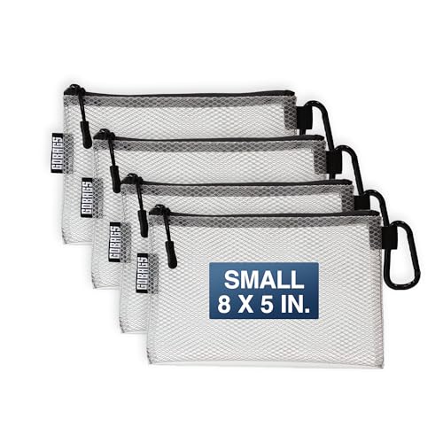 GOBAGS Air Production Small Clear Zipper Pouch (4‑Pack) – Cable Organizer & Travel Gear Bag for Electronics, Camera Accessories, Tool Pouch & Small Tech Storage - color: Black, size: Small