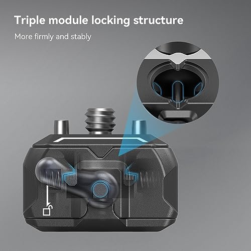 SMALLRIG Quick Release Plate Drop-in HawkLock mini Quick Release Camera Mount Adapter with 1/4" Screw, for Camera Clamp, Super Clamp, Ball Head, Tripod, Magic Arm, Stabilizer, Field Monitor - 3513C - style: Basic QR System