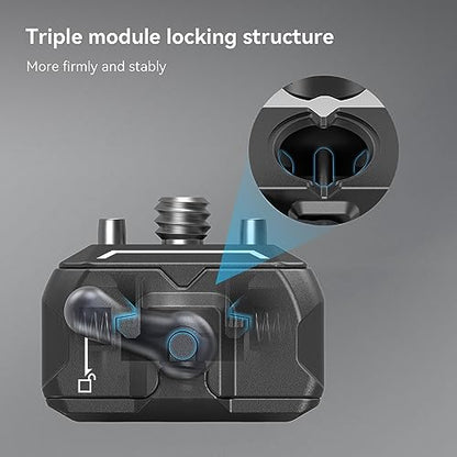 SMALLRIG Quick Release Plate Drop-in HawkLock mini Quick Release Camera Mount Adapter with 1/4" Screw, for Camera Clamp, Super Clamp, Ball Head, Tripod, Magic Arm, Stabilizer, Field Monitor - 3513C - style: Basic QR System