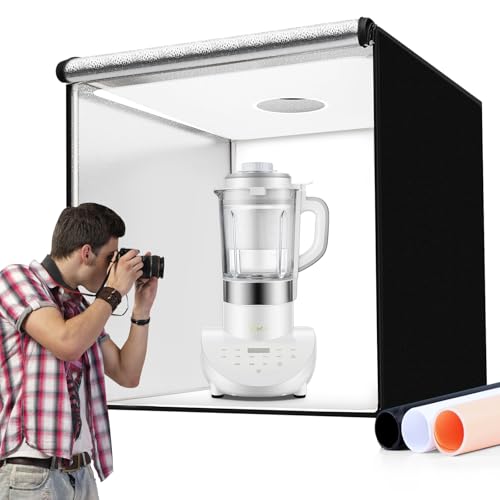 40x40 Inch Photo Studio Photo Light Box for Photography, 405 LED Large Lightbox with 3 Light Panel Stepless Dimming and Soft Light Cloth Professional Photo Background Shooting Tents - size: 40x40 in (3 LED Strips)