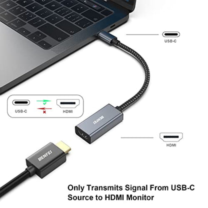 BENFEI 2 Pack USB C to HDMI Adapter 4K@60Hz, USB Type-C to HDMI Adapter [Thunderbolt 3/4/5 Compatible] with iPhone 15 Pro/Max, MacBook Pro/Air 2023, iPad Pro, iMac, S23, XPS 17, Surface Book - size: 2 Pack, style: 4K@60Hz