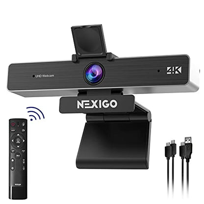 Zoom Certified, NexiGo N950P (Gen 2) 4K Zoomable Webcam, RF Remote, Sony_Starvis Sensor, 5X Digital Zoom, Pro Web Camera with Dual Stereo Mics - style: 4K Webcam with Remote