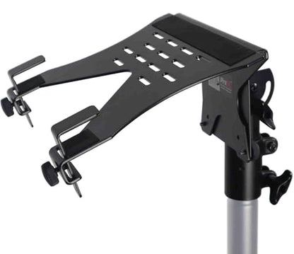 ProX X-LTF01BL Universal Laptop Tray + VESA Monitor Mounting Bracket fits on Speaker Stand 1-3/8" Pole Black