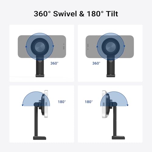 NEEWER Entry Level Version Magnetic Phone Holder Tripod Mount Adapter, 360° Compact Lightweight Portable Compatible with MagSafe iPhone Samsung Android for Video Recording, PA153 - style: PA153