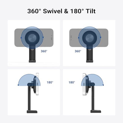 NEEWER Entry Level Version Magnetic Phone Holder Tripod Mount Adapter, 360° Compact Lightweight Portable Compatible with MagSafe iPhone Samsung Android for Video Recording, PA153 - style: PA153
