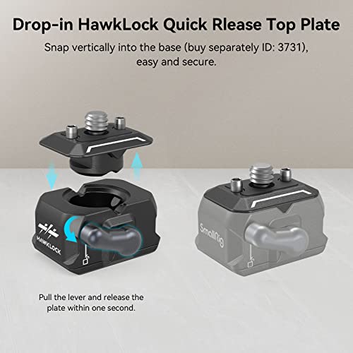SmallRig Quick Release Plate with 1/4" Screw, HawkLock Quick Release Top Plate for Stabilizer, Action Camera, Monitor, LED Light, QR Top Plate for SmallRig HawkLock Quick Release System - 3730C - style: QR Top Plate