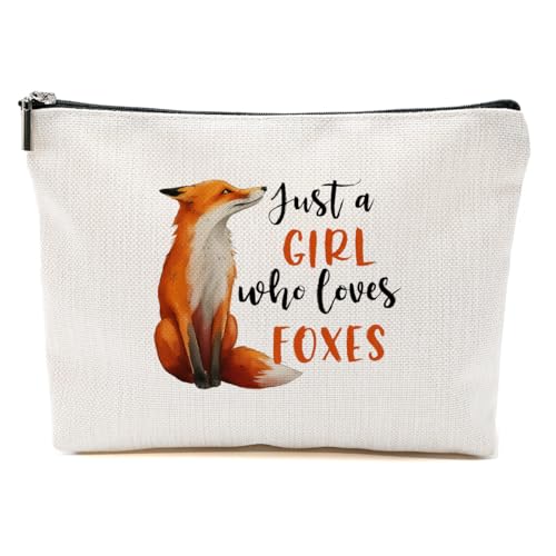 Cute Cartoon Fox Makeup Bag for Women, Portable Cosmetic Bag Travel Organizer, Fox Makeup Pouch Toiletry Accessories, Birthday Christmas Gifts for Women Friends - color: Multicolor 1420