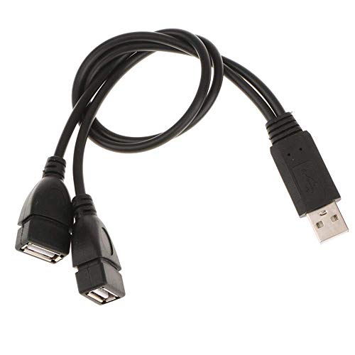 USB 2.0 Adapter, Dual USB Female Jack Y Splitter Charger Cable (2 Pack) for Laptop/Tablet/Smartphone Data Transmission/Charging