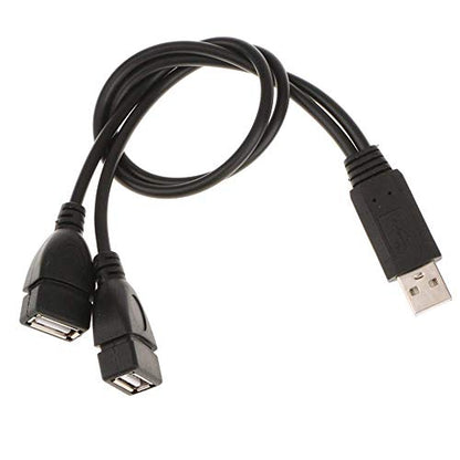 USB 2.0 Adapter, Dual USB Female Jack Y Splitter Charger Cable (2 Pack) for Laptop/Tablet/Smartphone Data Transmission/Charging