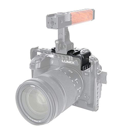 NICEYRIG Right Angle Dual Cold Shoe Mounts Bracket, Cold Shoe Extension Bar with Quick Release NATO Rail, 1/4'' Threads - 376