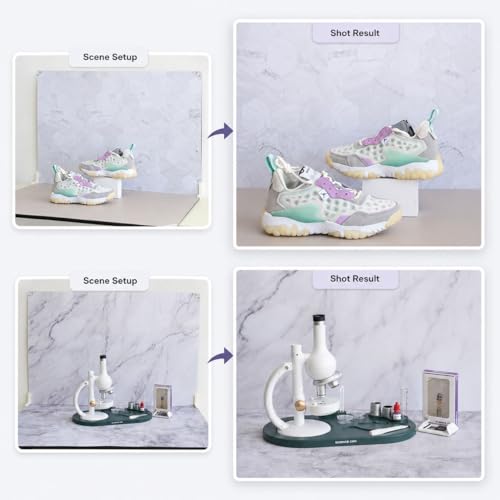 Product Photography Backdrops 22.5x34.5in, Photo Backdrop Board Kit with 10Pcs 20Patterns Double-Sided Background Paper, Food Photography Backdrops, Tabletop Photo Backdrop for Food Jewelry Cosmetics