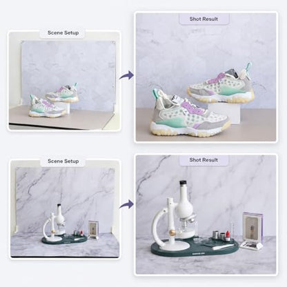 Product Photography Backdrops 22.5x34.5in, Photo Backdrop Board Kit with 10Pcs 20Patterns Double-Sided Background Paper, Food Photography Backdrops, Tabletop Photo Backdrop for Food Jewelry Cosmetics
