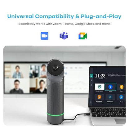 KanDao Meeting PRO 2 4K HDR Video Conference Camera with SmartNote,360 Degree, Auto Tracking, Noise-Canceling Mics, Works with Zoom, Teams & More(Real-Time Translations/Meeting Summary/Content Recap) - color: Black-Grey