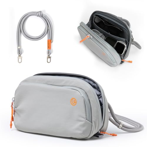 ULANZI YY08 Sling Bag Compatible With DJI OSMO Pocket 3/4/4 Pro/Luna | Everyday Camera Shoulder Sling Bag Pov Vlog Photography Crossbody Portable Bag Small Camera Case w Detachable Strap, 2L - size: Grey 2L