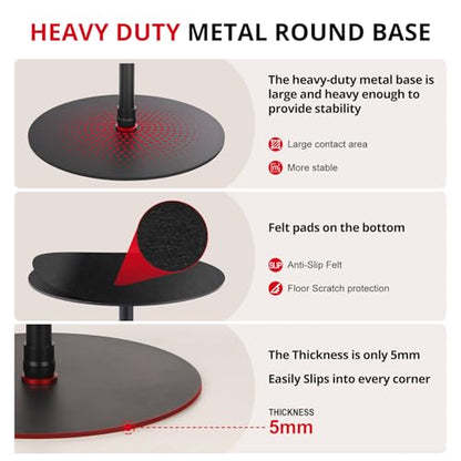 GVM YB2L200 79.9in Heavy Duty Light Stand Kit (2-Pack), Round Base Monopod, 10kg Load Capacity, Flat Base for Stability, for Video Recording, Live Streaming, Interviews & Photography Studio
