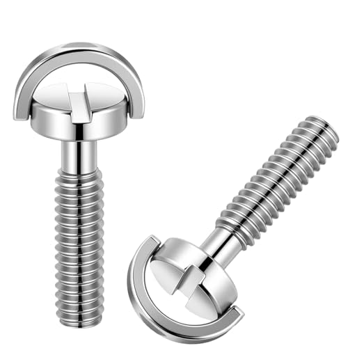 Tripod Screw, 2PCS 1/4-20 Thread D-Ring Stainless Steel Camera Fixing Screws, Tripod Camera Mount Screw for Camera-Holder Fixing-Screw, Quick Release Plate Mounting and Attachment Screws, 26mm Length