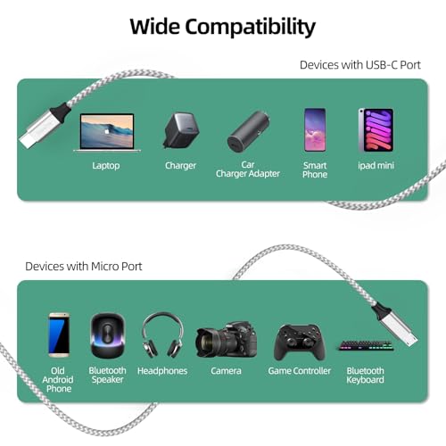 Micro USB Cable 20 Ft Extra Long Charging Cord for PS4 Controllers Xbox Old Kindle Android Phones Camera - size: 20 Feet