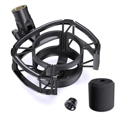 2026 Upgrade Shock Mount for HyperX SoloCast & Razer Seiren Mini Microphone, Anti-Vibration Suspension Elastic Shock Mount Holder Clip Mics Stand - size: HyperX SoloCast Shock Mount